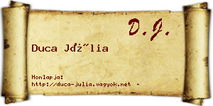Duca Júlia névjegykártya